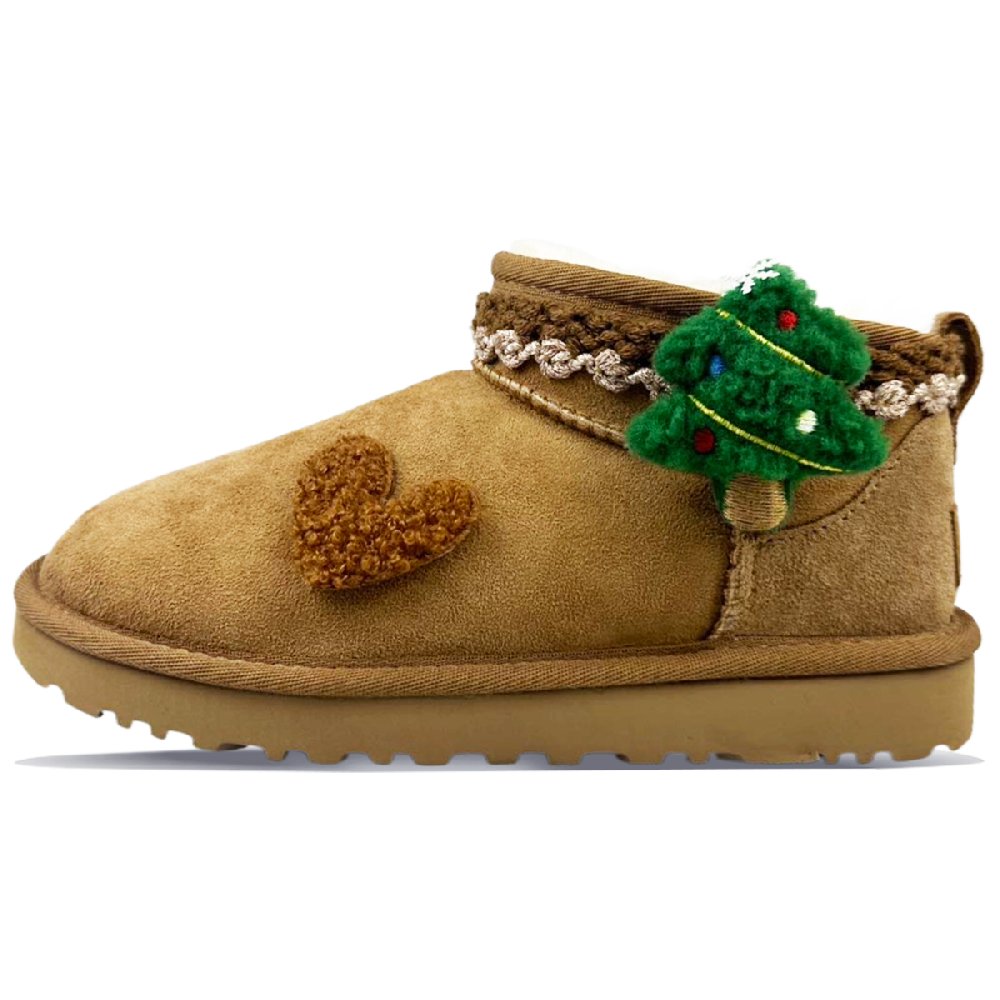 UGG CLASSIC ULTRA MINI Warm Slip-Resistant Ankle-Length Snow Boots Women's Chestnut