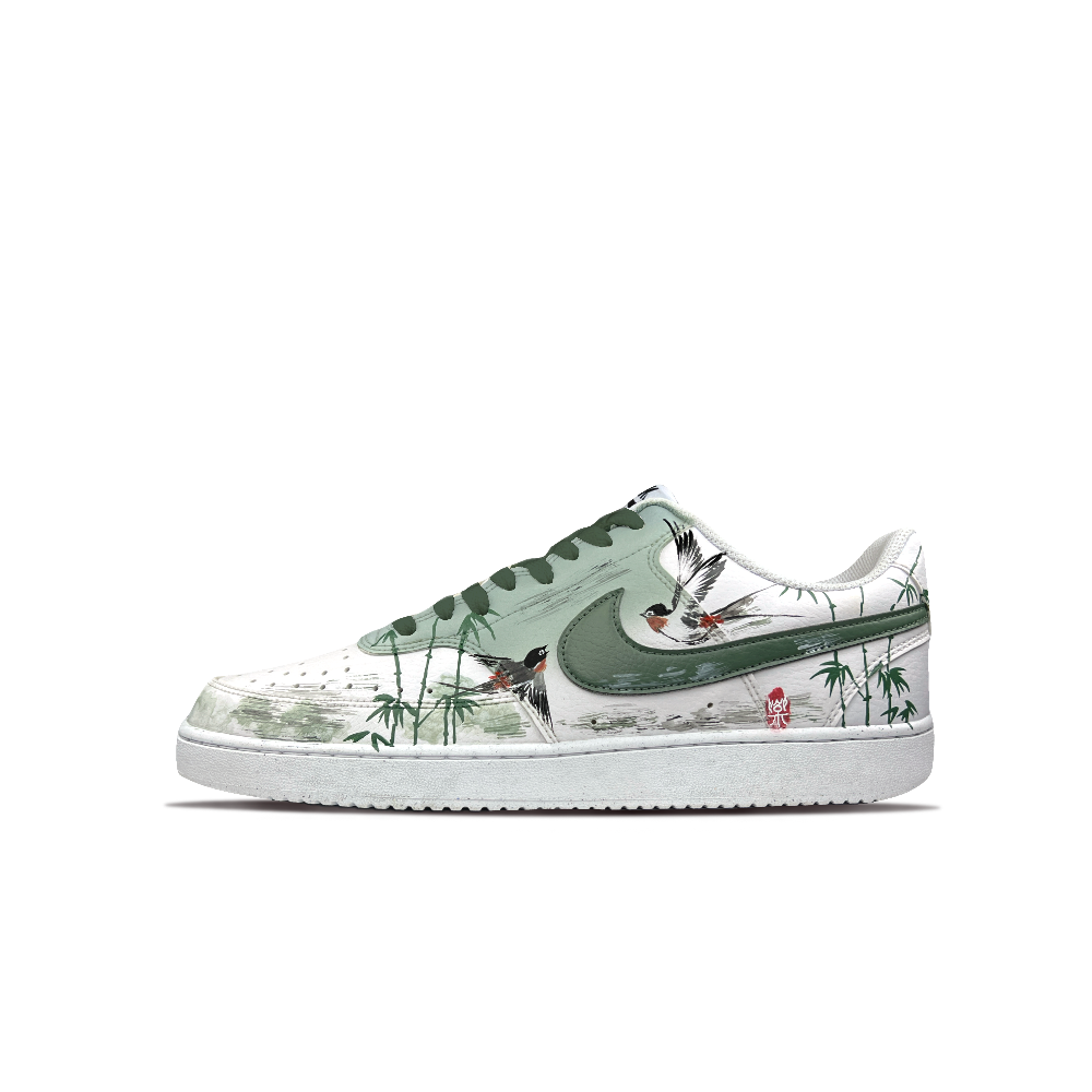 Nike Court Vision 1 Explosive Plan Peaceful Joy Anti-Slip Wear-Resistant Low-Top Skateboard Shoes Men's Alpine Green