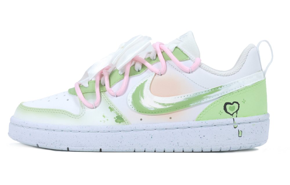 Nike Court Borough Skateboard Shoes Women's Low-Top Green/White/Pink