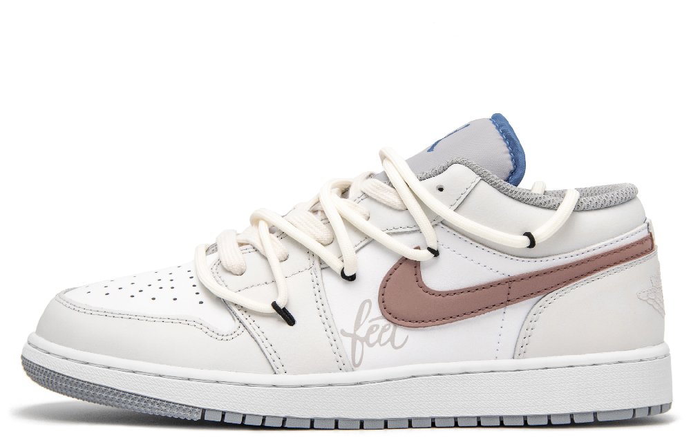 Jordan Air Jordan 1 Vintage Basketball Shoes Men Low Top Beige/White/Red