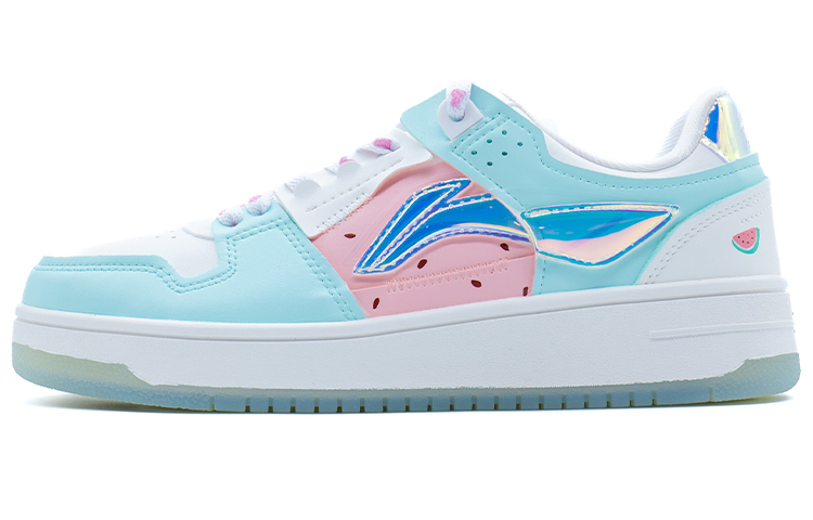 LiNing Tianji Anti Slip Wear Resistant Low Top Skateboard Shoes Women's Blue Green Pink