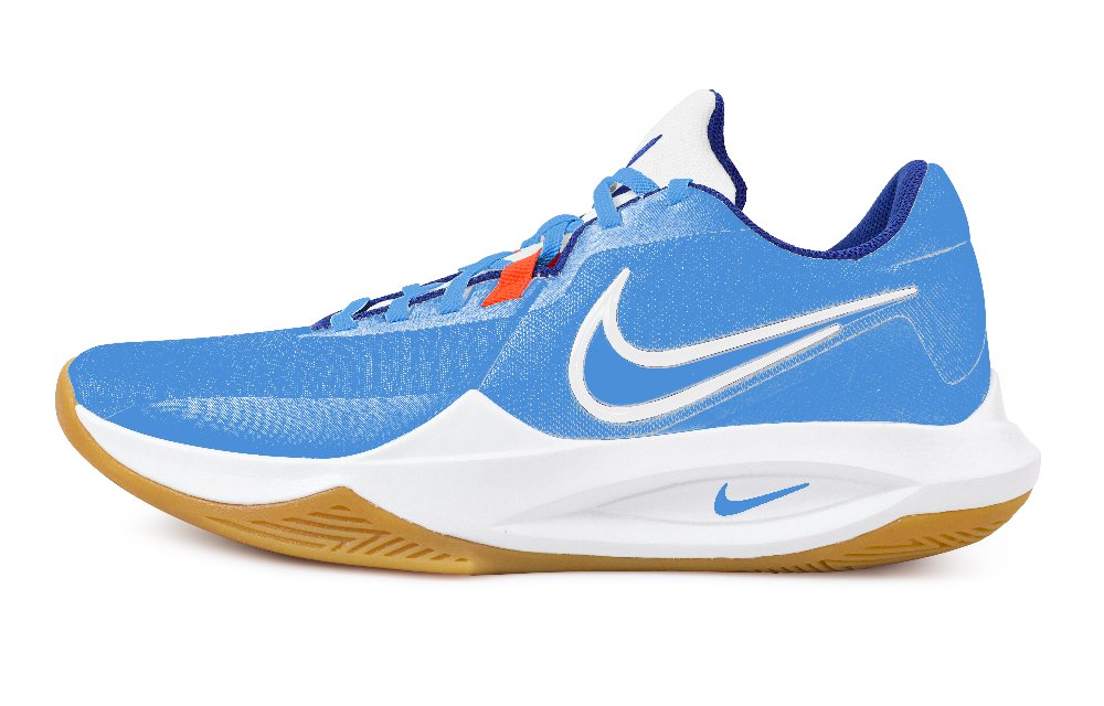 Nike Precision 6 Blue Sky Anti Slip Wear Resistant Low Top Basketball Shoes Men's Blue