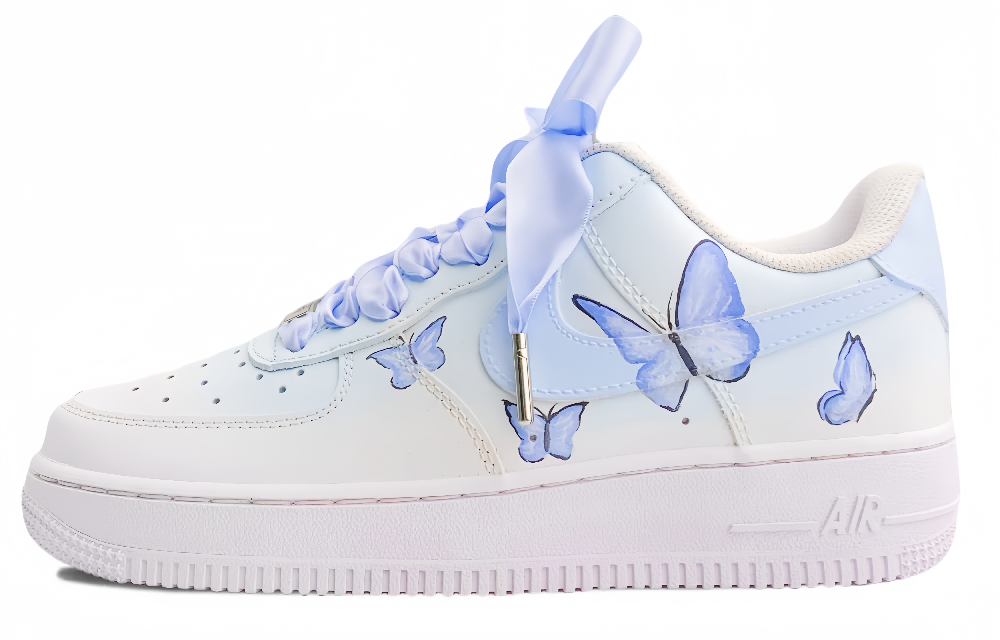 Nike Air Force 1 Anti-Slip Wear-Resistant Low-Top Skateboard Shoes Women's Blue White