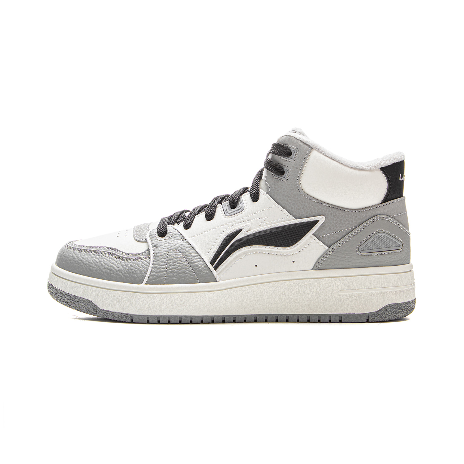 LiNing Tianji HI Abrasion Resistant Slip Resistant Mid top Skateboard Shoes Men's White Gray