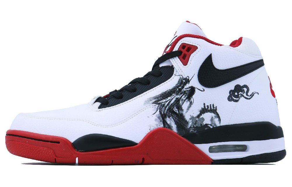 Nike Flight Legacy High-Top Vintage Basketball Shoes Unisex Red White Black