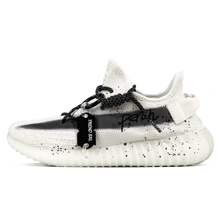 Adidas Originals Yeezy Boost 350 V2 Wear-Resistant Low-Top Casual Shoes Unisex White Black
