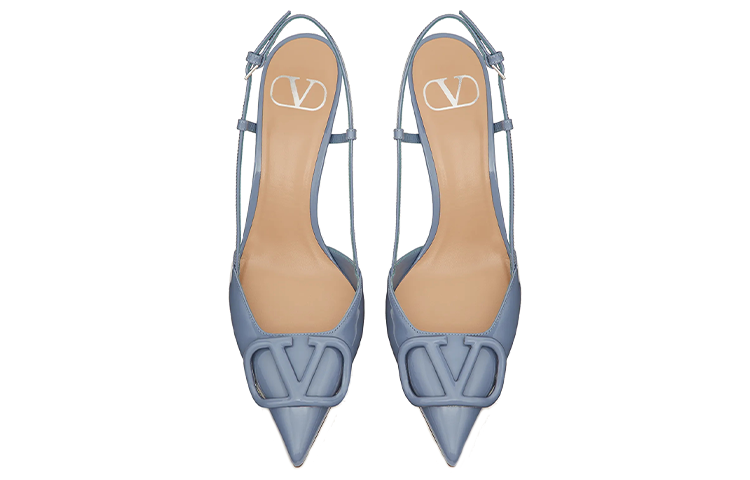 Valentino VLogo Signature Slim Heel High Heels 8cm Women's Sky Blue