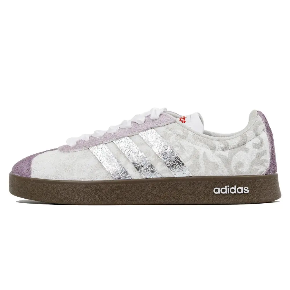 Adidas VL COURT 2.0 Abrasion Resistant Low top Skateboard Shoes Unisex White Purple