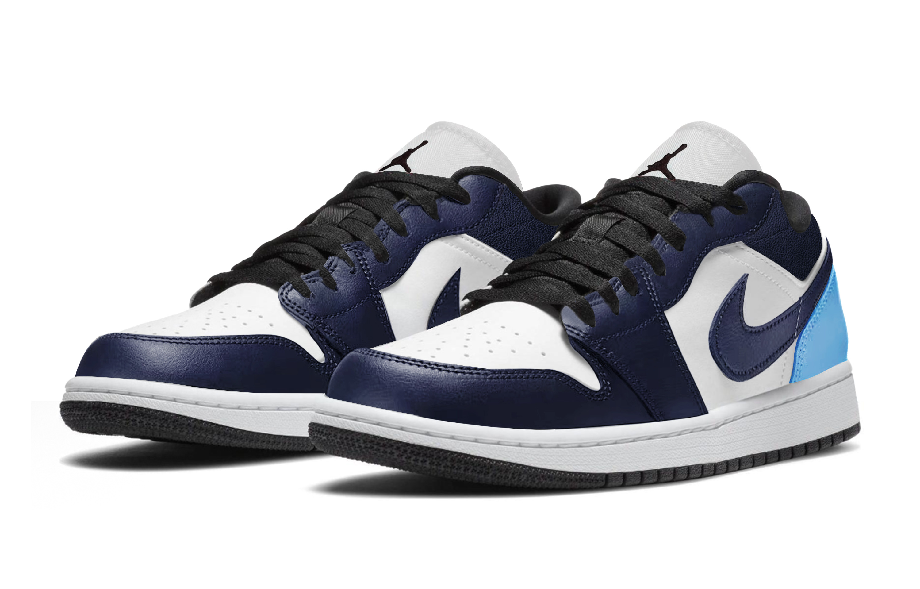 Jordan Air Jordan 1 Abrasion Resistant Low Top Vintage Basketball Shoes Unisex Blue White Black купить в интернет-магазине Yoocart с быстрой доставкой по России.