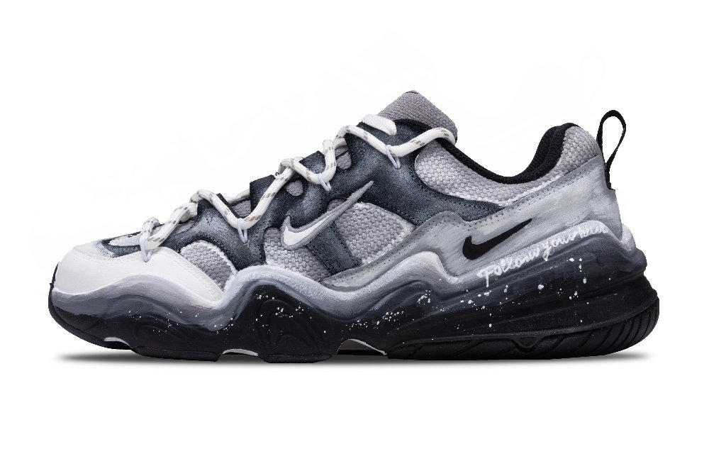 Nike Tech Hera Pursue Stars, Cool Innovation Space Abrasion Resistant Low Top Casual Shoes Unisex Black Gray