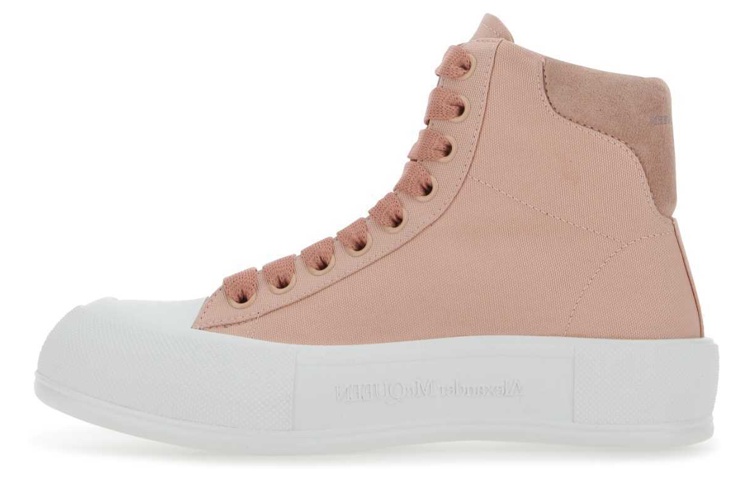Alexander McQueen Deck High Top Stylish Skateboarding Shoes Women's Pink