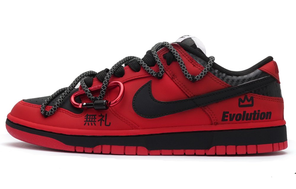 Nike Dunk EVO Pro Anti-Slip Wear-Resistant Low-Top Skateboard Shoes Men's Red Black