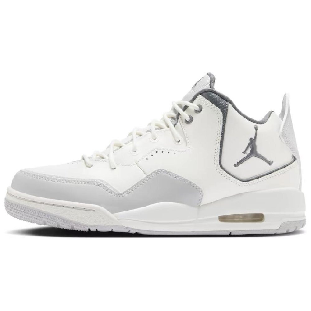 Jordan Courtside 23 Cushioned Slip-Resistant Mid-Top Vintage Basketball Shoes Men's Gray White