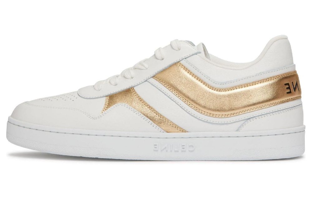 CELINE Stylish Skateboarding Shoes Women's White Gold
