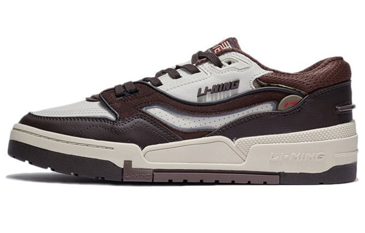 LiNing 001 BTC Slip Resistant, Abrasion Resistant, Lightweight Low Top Skateboard Shoes Men's Burnt Oak Umber