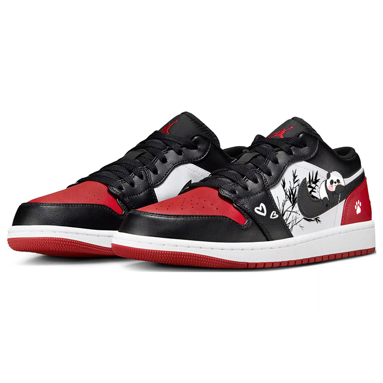 Jordan Air Jordan 1 Slip-Resistant Low-Top Vintage Basketball Shoes Women's Black Red купить в интернет-магазине Yoocart с быстрой доставкой по России.