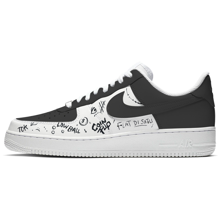 Nike Air Force 1 Anti-Slip Wear-Resistant Low-Top Skateboard Shoes Women's Black White
