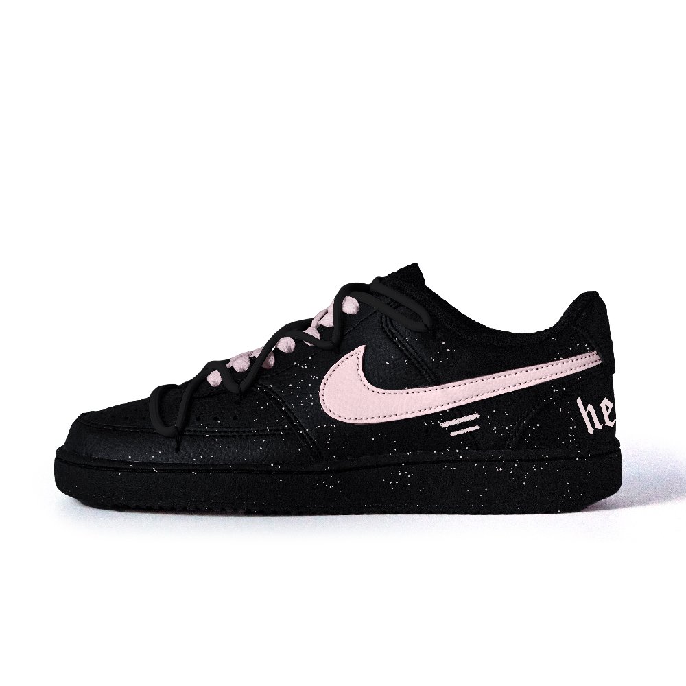 Nike Court Vision Journey Of The Wind Small Flower Anti-Slip Wear-Resistant Low-Top Skateboard Shoes Unisex Black
