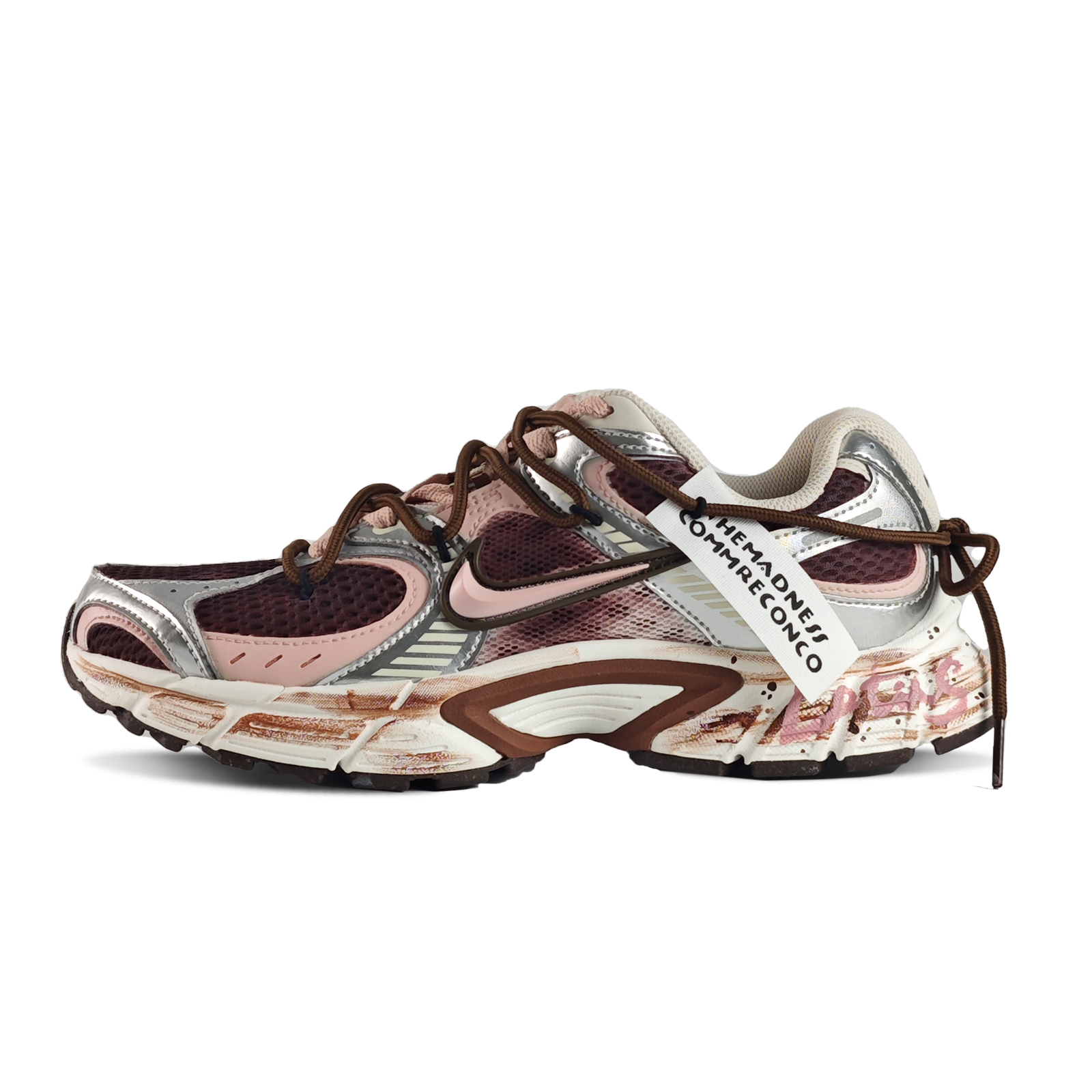 Nike V5 RNR Abrasion Resistant Breathable Low top Casual Running Shoes Women's Pink Brown