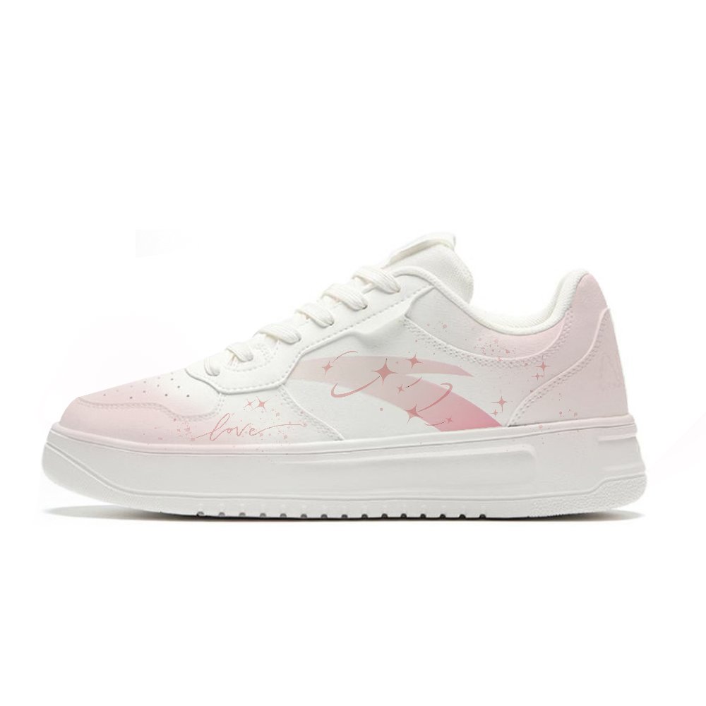 Anta Life Collection Slip Resistant, Abrasion Resistant, Breathable Low Top Skateboard Shoes Women's White Pink