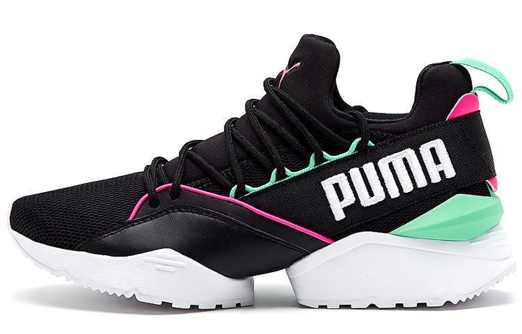 PUMA Muse Maia Street 1 Low Top Running Shoes Black/Green Women's