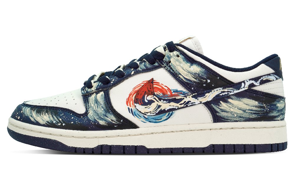 Nike Dunk Sunrise In The East Anti Slip Wear Resistant Low Top Skateboard Shoes Unisex Beige Blue Red