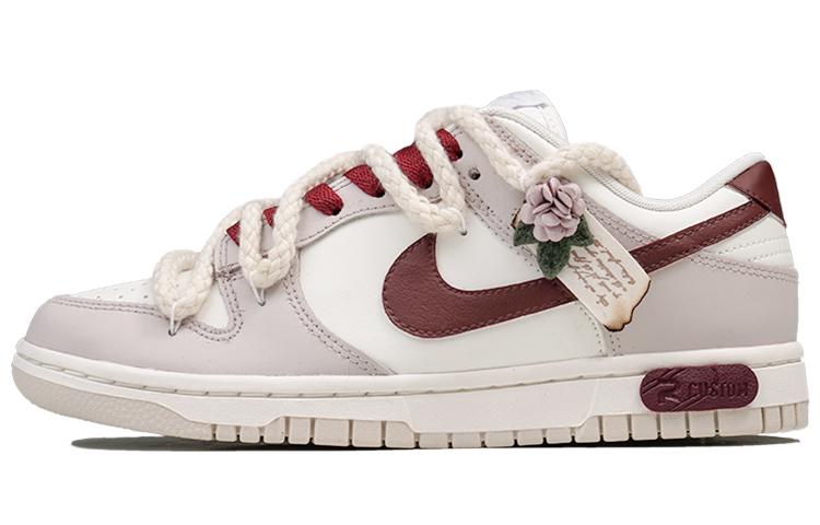 Nike Dunk Low-Top Skateboard Shoes Women's Gray Red