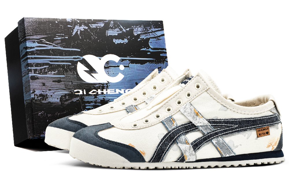Onitsuka Tiger MEXICO 66 Indigo Dream Box Low Top Casual Shoes Unisex Beige Blue