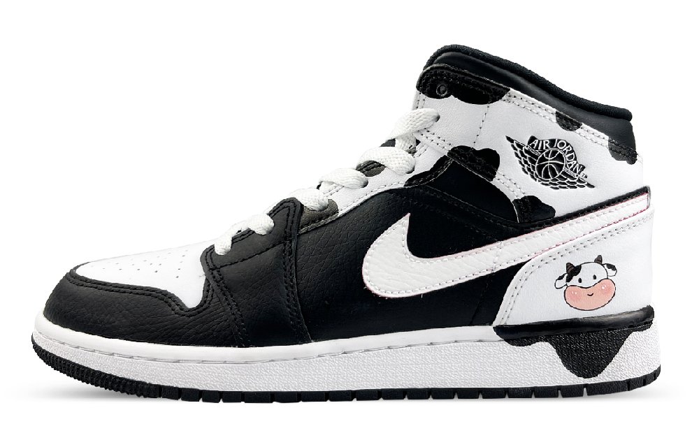 Jordan Air Jordan 1 Vintage Basketball Shoes Women's Mid Top Black