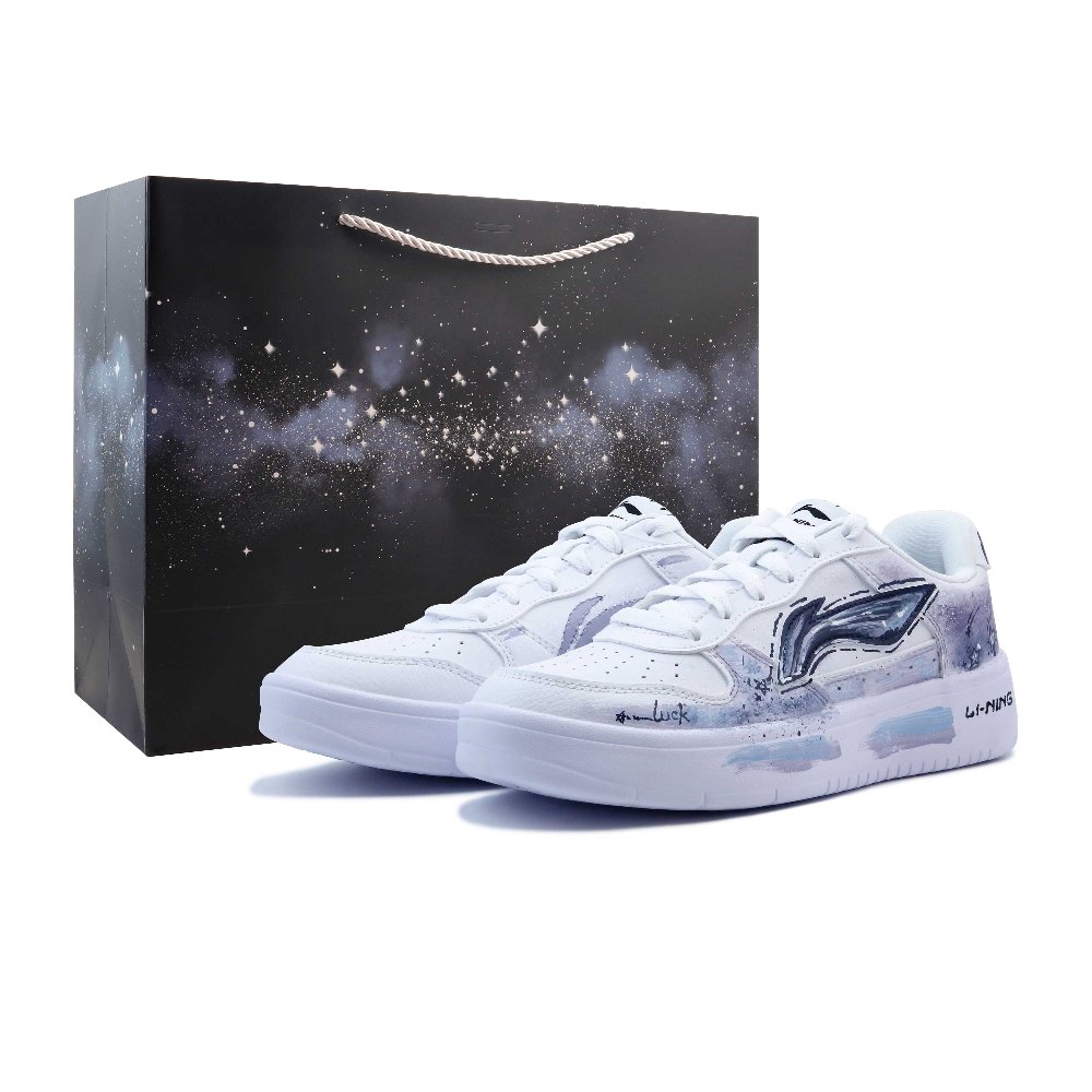 LiNing Pontoon Boats Abrasion Resistant, Lightweight, And Breathable Low Top Skateboard Shoes Unisex Light Purple