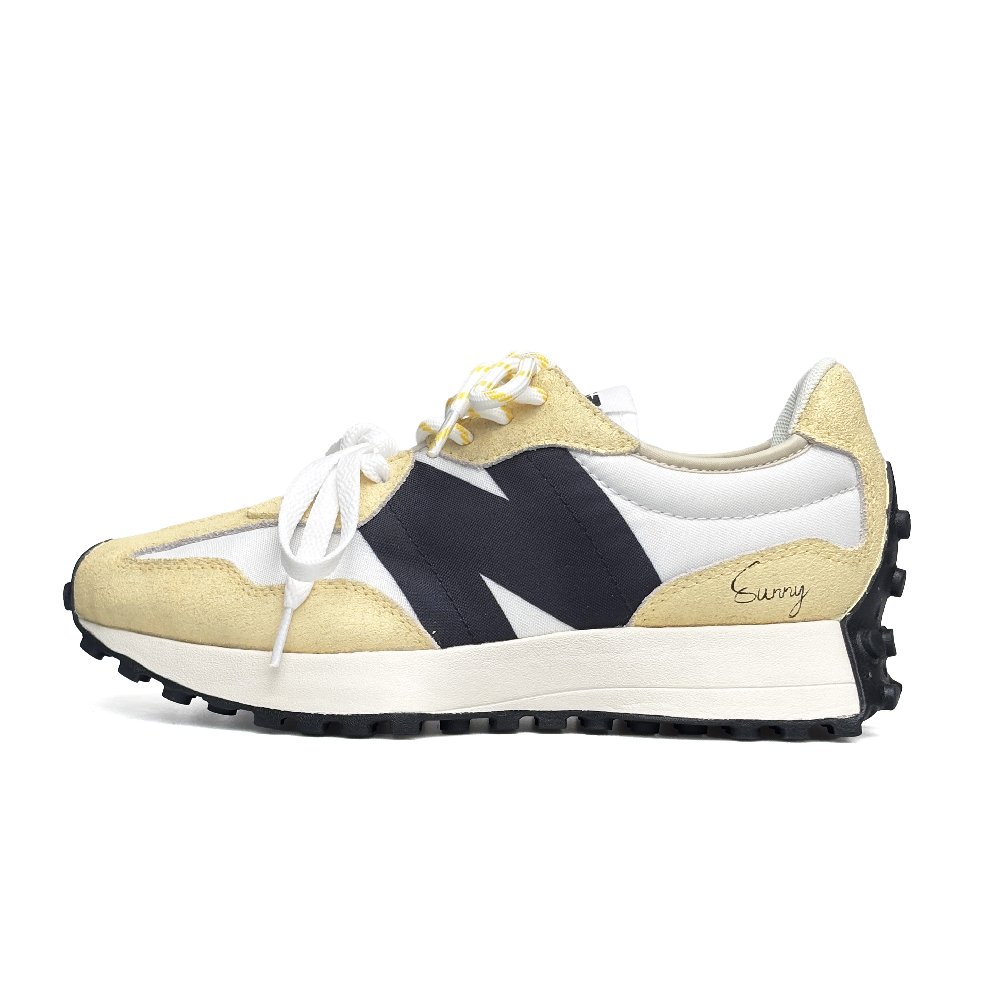 New Balance NB 327 Abrasion Resistant Low Top Casual Running Shoes Unisex White Yellow