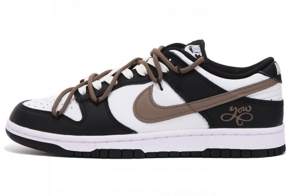 Nike Dunk Skateboard Shoes Men Low-Top Black White Brown