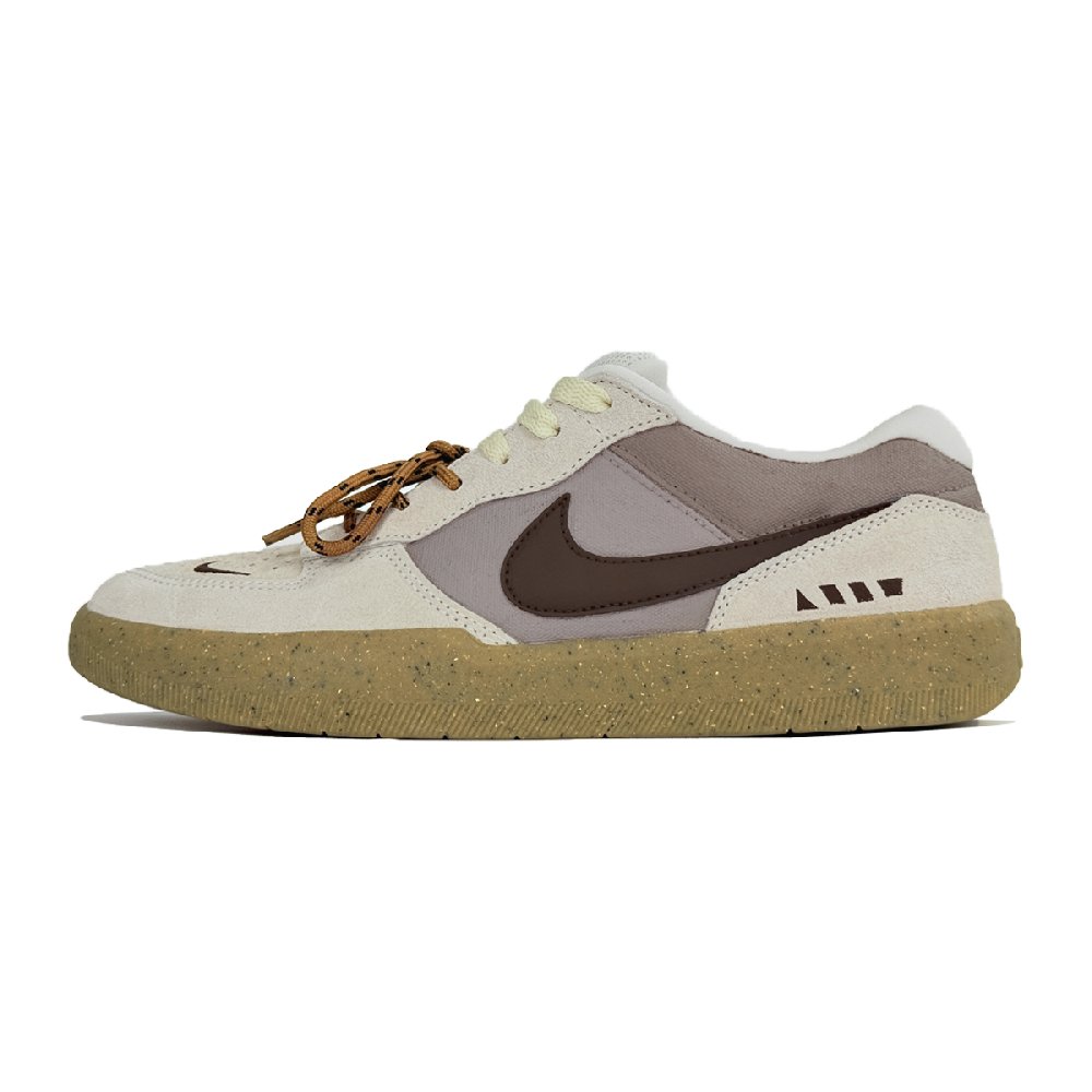 Nike SB Force 58 Extreme Custom, Almond Cocoa Abrasion Resistant Low Top Skateboard Shoes Unisex Beige Brown