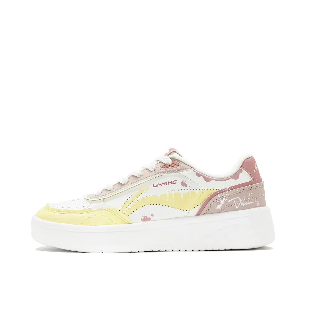 LiNing Su Slip Resistant Height Increasing Low top Skateboard Shoes Women's Peach
