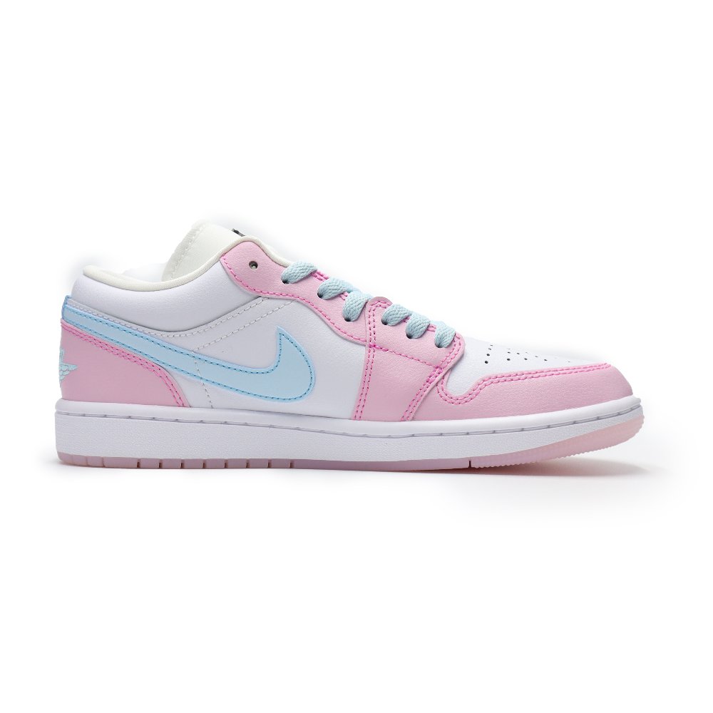 Jordan Air Jordan 1 Vintage Basketball Shoes Unisex Low Top White/Pink/Blue