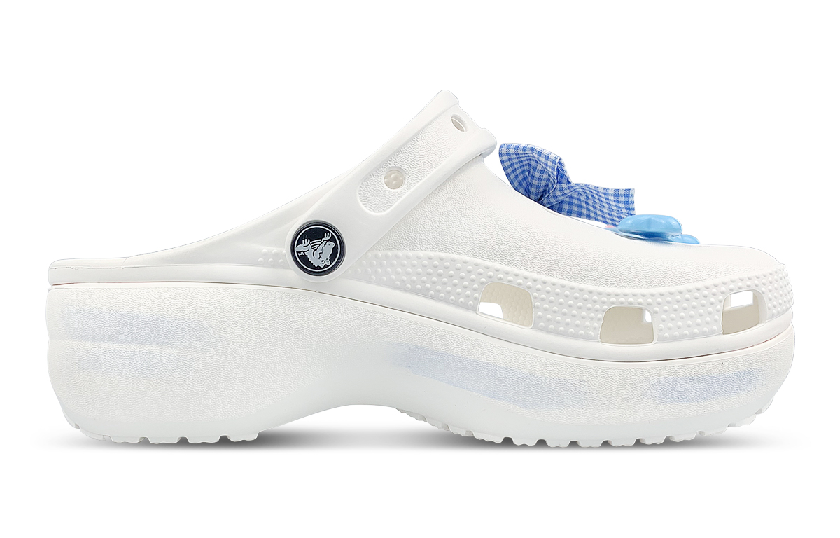 Crocs Classic Platform Clog Classic Cloud Clog Vintage Clogs Women's White Blue