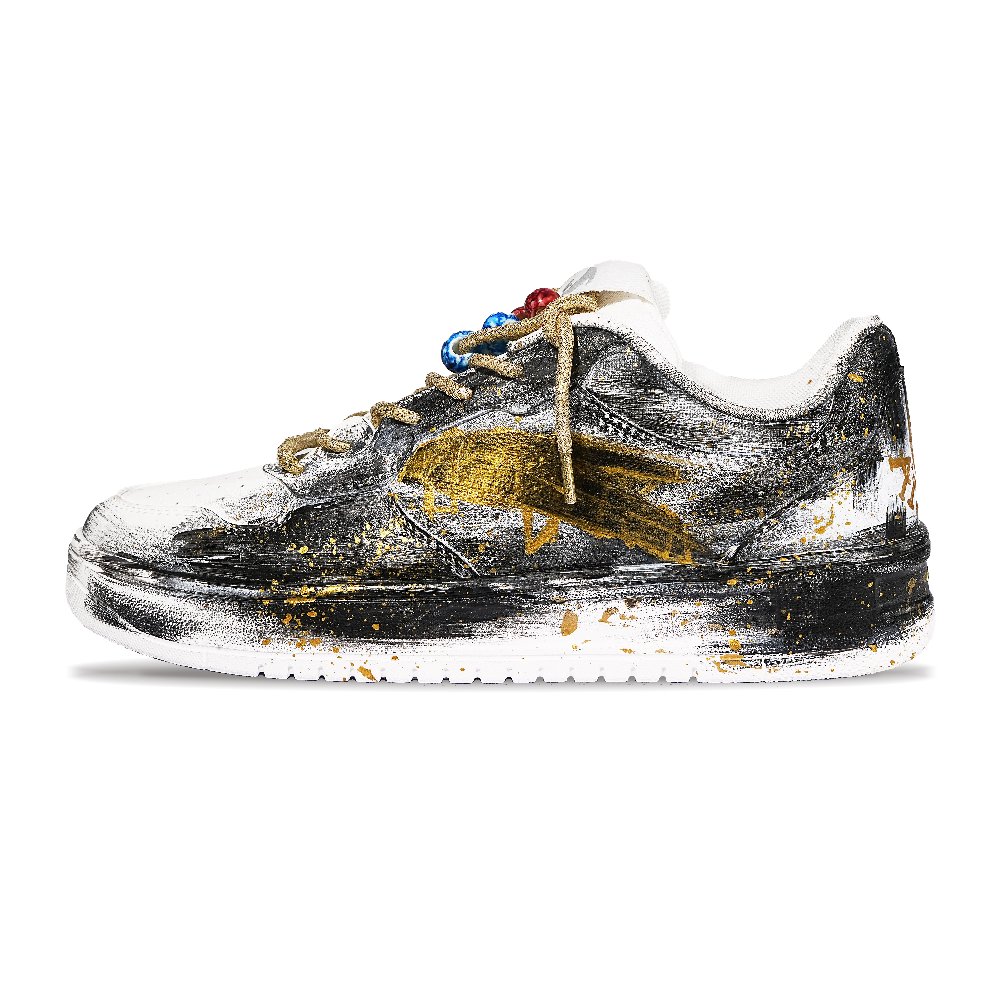 ANTA Life Collection Skateboard Shoes Unisex Low top Black/Gold