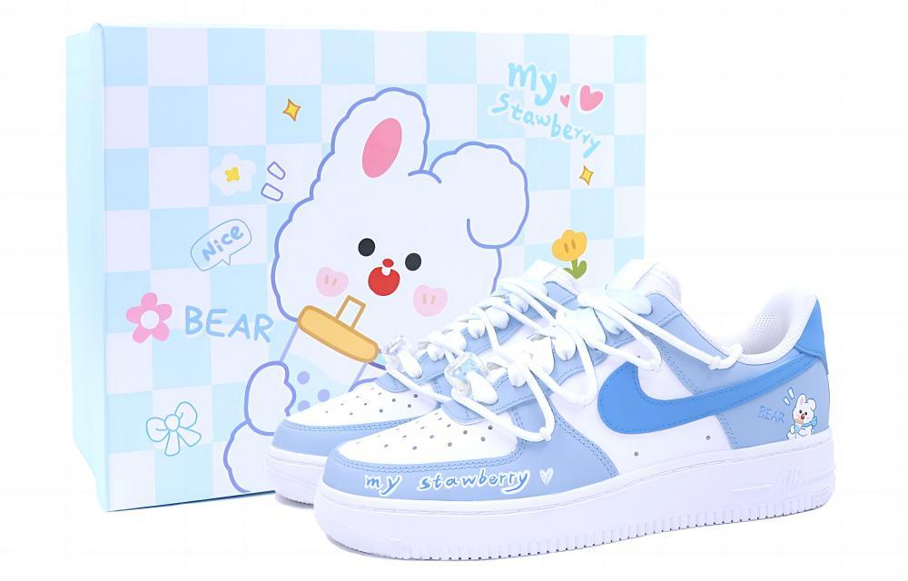 Nike Air Force 1 Skateboard Shoes Women's Low-Top Blue/White