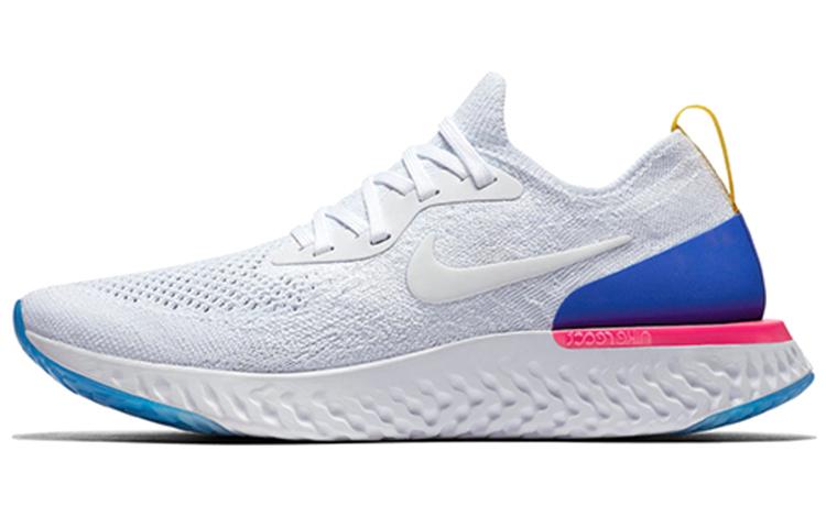 Nike Epic React Flyknit White Racer Blue Pink Blast Women's
