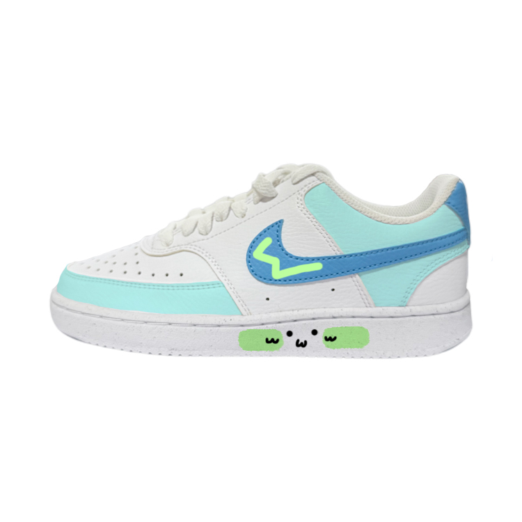 Nike Court Vision 1 Low Next Nature Blue Sea Low top Skateboard Shoes Women's White Blue Green