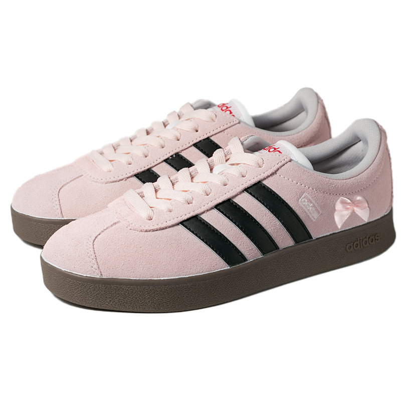 Adidas Neo VL Court 2.0 Wear-Resistant Low-Top Skateboard Shoes Unisex Black Pink