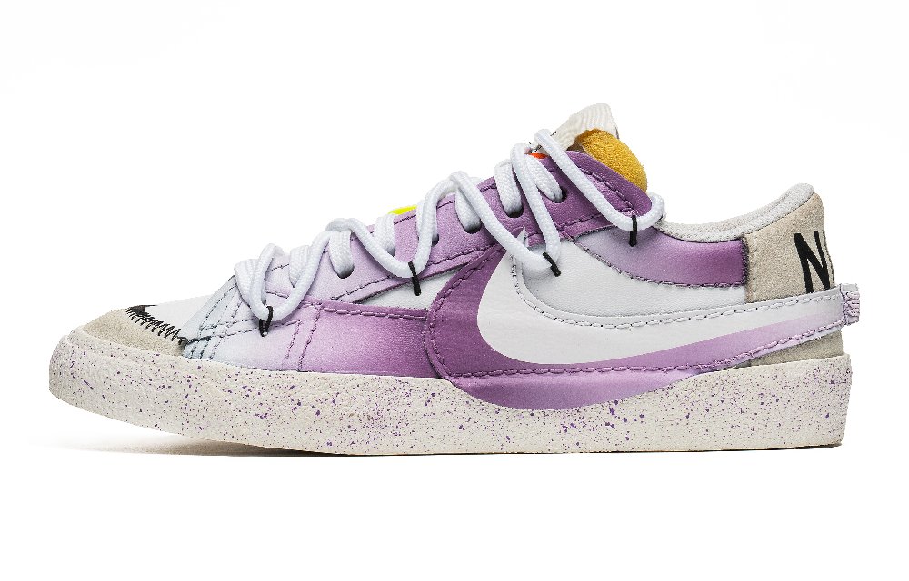 Nike Blazer Slip-Resistant Cushioning Low-Top Skateboard Shoes Women's White Purple