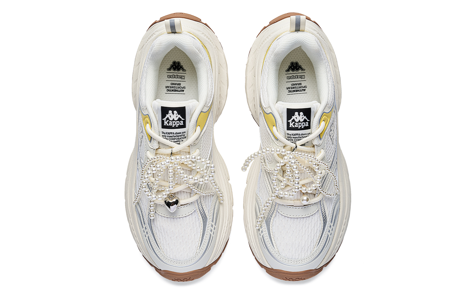 Kappa Back to Back Anti Slip And Wear Resistant Height Increasing Low top Chunky Sneakers Women's White Silver купить в интернет-магазине Yoocart с быстрой доставкой по России.