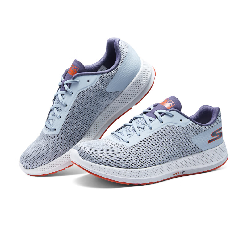 Skechers Cushioning Wear-Resistant Low-Top Running Shoes Men's Gray Orange купить в интернет-магазине Yoocart с быстрой доставкой по России.
