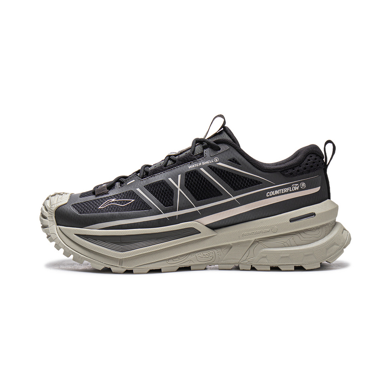 LiNing Outdoor CF Tracing Cushioning Support Balance Low top Hiking Shoes Unisex Black Obsidian Gray