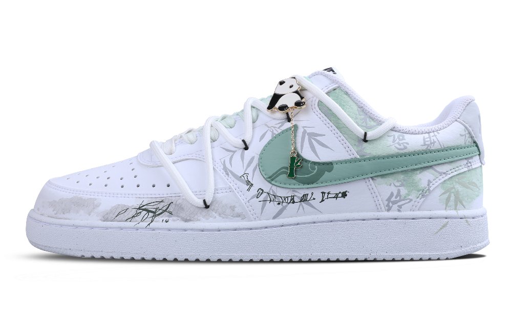 Nike Court Vision 1 Durable Lightweight And Breathable Low-Top Skateboard Shoes Men's White Green