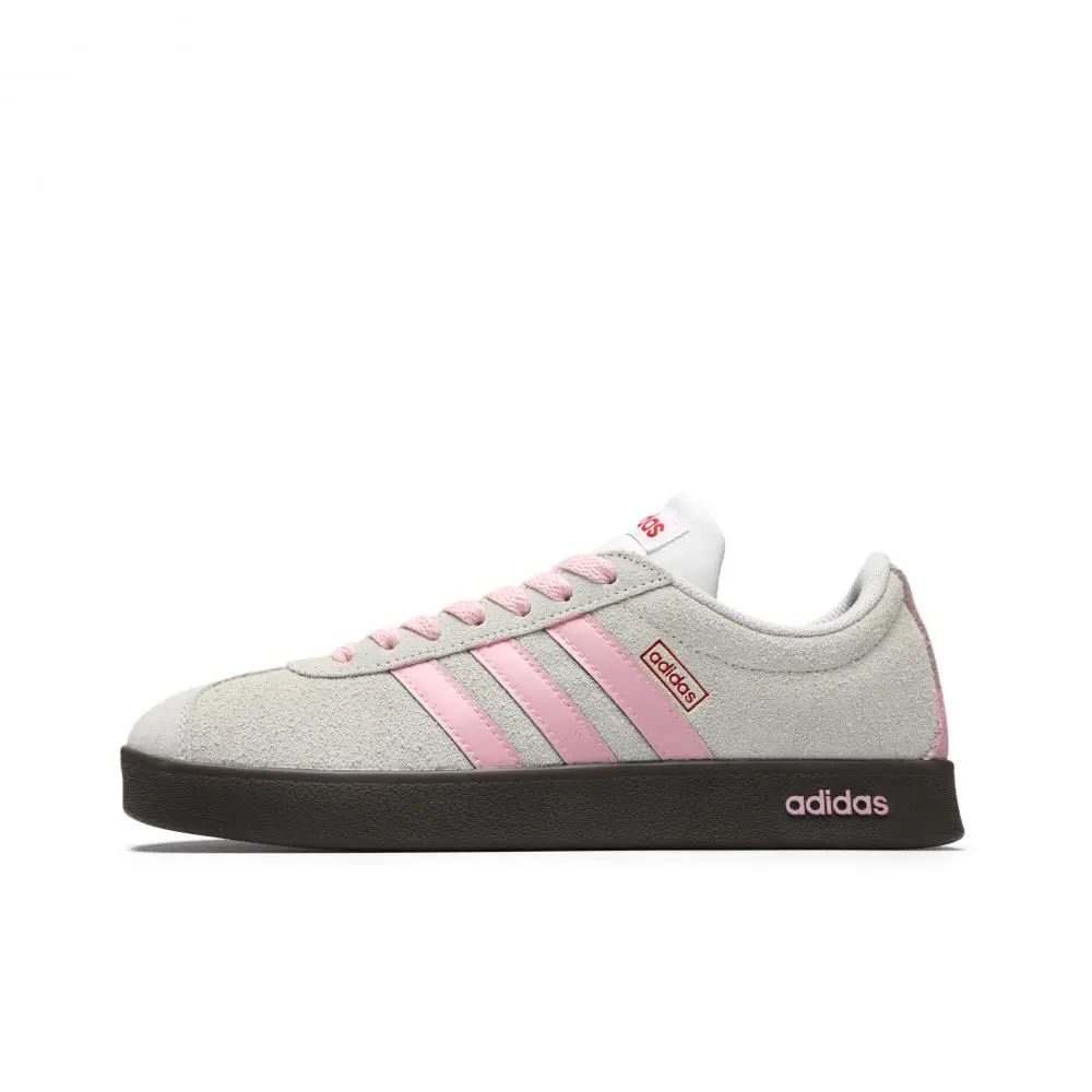 Adidas VL COURT 2.0 Wear resistant And Lightweight Low top Skateboard Shoes Unisex Gray Pink
