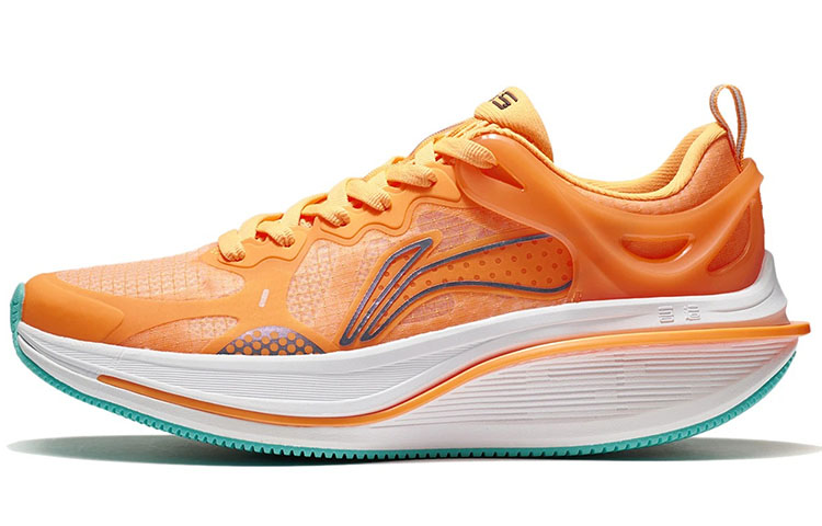 LiNing WuShi 5S 2.0 Durable Breathable Low-Top Running Shoes Men's Fluorescent Peach Orange