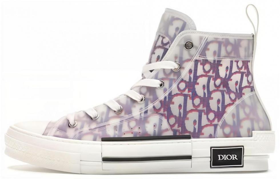 DIOR B23 High Top Red Blue Oblique