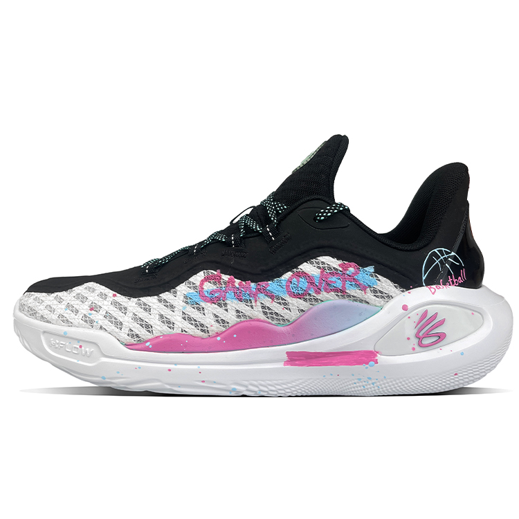 Under Armour Curry 11 Low-Top Basketball Shoes Men's White Black Pink